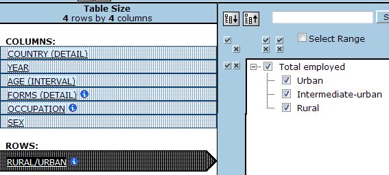 example of selecting adn de-selecting items from dimensions