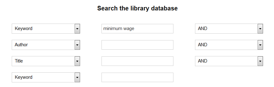 library search fields including keyword, author, title and subject heading