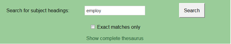 thesaurus search bar bar using employ as an example