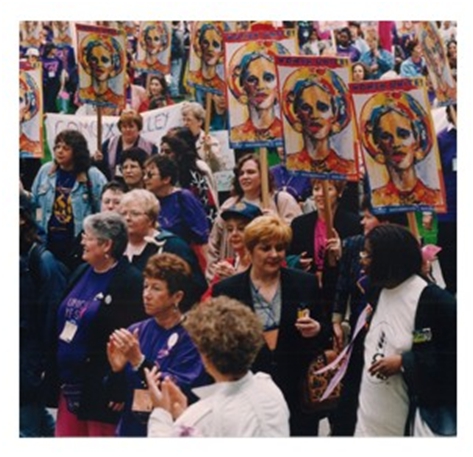 image of CAW Women at the March Against Poverty, 2000, Vancouver BC